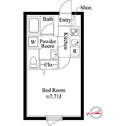 グランピア学芸大学 1Kの間取図画像