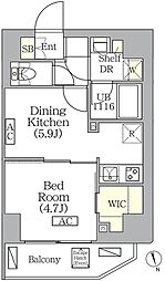 BRICK RESIDENCE 南青山 3階1DKの間取り