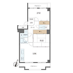 エスポア神宮西 2LDKの間取り