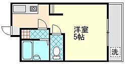 D-resoot ワンルームの間取図画像