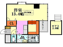ルネスフォレスト ワンルームの間取図画像