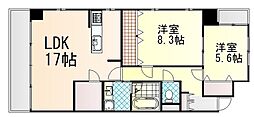 ハウス・バーンフリート弐番館 2LDKの間取図画像