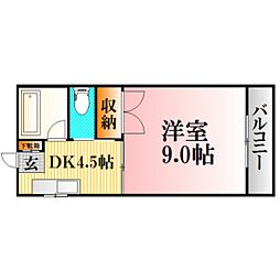山陽ビル 1Kの間取図画像
