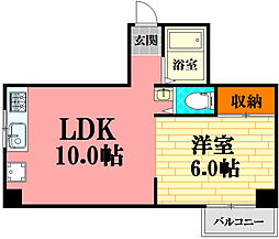 あべビル 1LDKの間取図画像