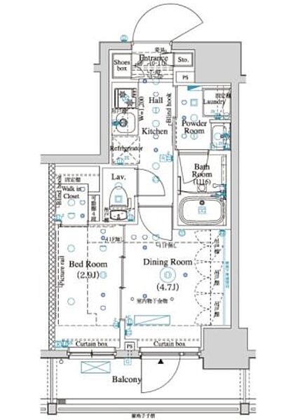 東京都新宿区左門町(賃貸マンション1DK・3階・26.04㎡)の写真 その2