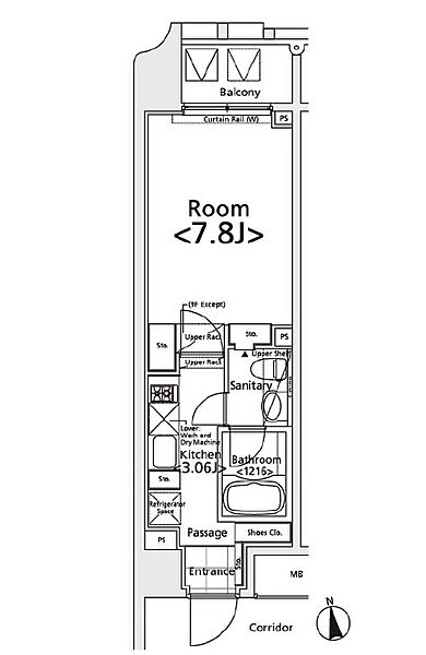 東京都新宿区若松町(賃貸マンション1K・6階・26.75㎡)の写真 その2