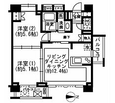 東京都新宿区新宿５丁目（賃貸マンション2LDK・7階・53.96㎡） その2