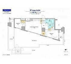 東京都新宿区西早稲田２丁目（賃貸マンション2LDK・6階・52.72㎡） その2