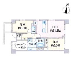 リブモール小石川 2LDKの間取図画像