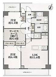マリーヌ吉野町 2SLDKの間取図画像