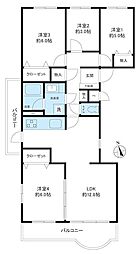 メゾン千里丘1番街C棟 4LDKの間取図画像