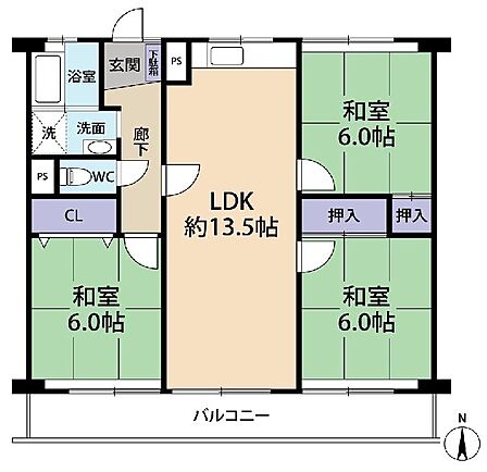 3LDK 間取り