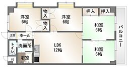 アドバンス幡生 4LDKの間取図画像