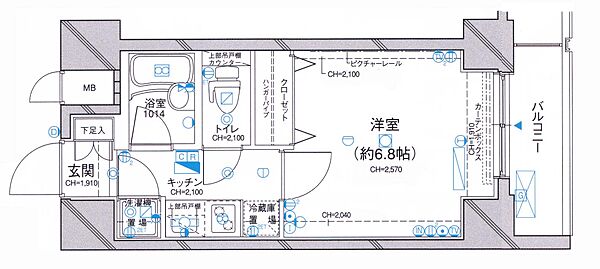 パレステュディオ信濃町 202｜東京都新宿区信濃町(賃貸マンション1K・2階・22.40㎡)の写真 その2