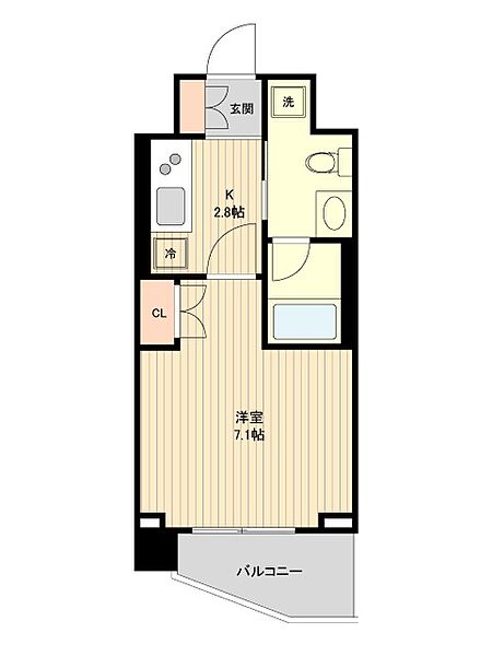 ウィルテラス奥沢 ｜東京都世田谷区奥沢6丁目(賃貸マンション1K・4階・25.17㎡)の写真 その2