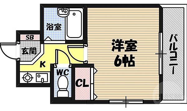 ラ・フォーレ京橋 ｜大阪府大阪市城東区蒲生1丁目(賃貸マンション1K・5階・22.41㎡)の写真 その2