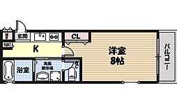 京阪本線 森小路駅 徒歩5分の賃貸アパート 3階1Kの間取り