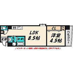 PARKHILLS都島縁 1LDKの間取図画像
