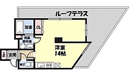 シャトーアスティナ京橋ラルゴ ワンルームの間取図画像