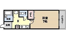 グリーンプラザ城東 1Kの間取図画像