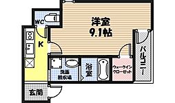 フジパレス関目2番館 1Kの間取図画像