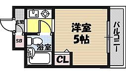 チアモ黒田 1Kの間取図画像