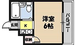 アクシオス野江サウス 1Kの間取図画像