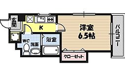 ソレアード京橋 1Kの間取図画像