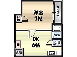 ASTERIJOTO 1DKの間取図画像