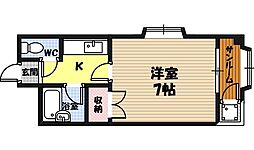 メゾン水内 1Kの間取図画像