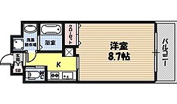 フォレストガーデン成育2 1Kの間取図画像