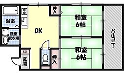 プチハイム薫 2DKの間取図画像