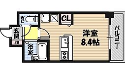 ルクレール今福 ワンルームの間取図画像