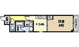 フェリスコート鶴見 1DKの間取図画像