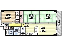ファミール野江 3LDKの間取図画像