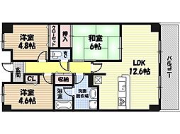 グランドソーワ今福鶴見 2SLDKの間取図画像