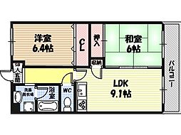 ピアニスクエア 2LDKの間取図画像