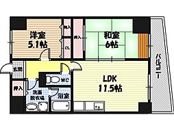 ベルフォーレ 2LDKの間取図画像
