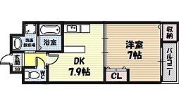 カサデラフェリシダ 1DKの間取図画像