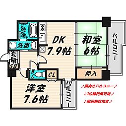 フォルム城東中央 2DKの間取図画像