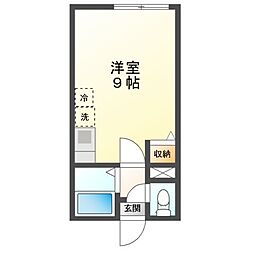 M15 ワンルームの間取図画像