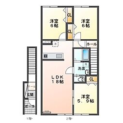 Mハイツ宮の森18 3LDKの間取図画像