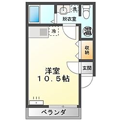 M97 ワンルームの間取図画像