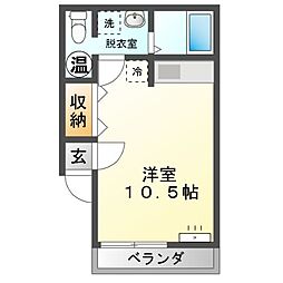 M97 ワンルームの間取図画像