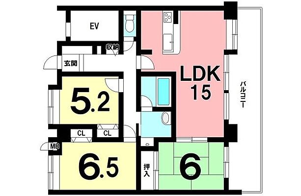 間取り ダイアパレスグランビュー紫原 4階/-