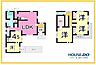間取り：5LDK+WIC◇1階にLDKと4.5帖居室・洋室、2階に洋室3室を配置。WICとバルコニーを備えた収納力のある間取りです