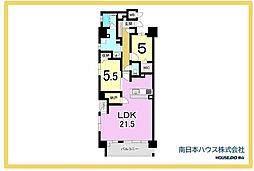 アルファスマート谷山緑地壱番館 2SLDKの間取図画像
