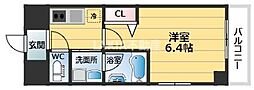 エルプエンテ緑橋 2階1Kの間取り