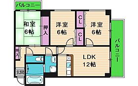 ロイヤルラフィーネ  ｜ 大阪府大阪市東成区東中本2丁目（賃貸マンション3LDK・2階・70.09㎡） その2