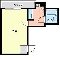 東神奈川クインビル 1Kの間取図画像